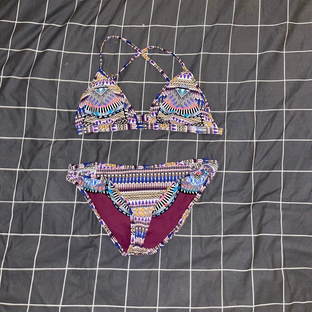 Red Carter geometric print swimsuit